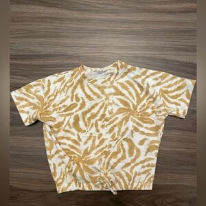 Jessica Simpson Kids Tan and White Shirt cropped size 4T